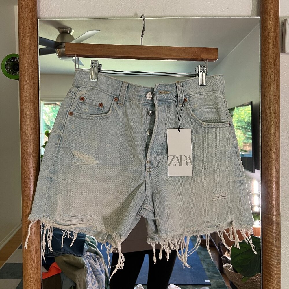 Zara High Waisted Cut-off Short